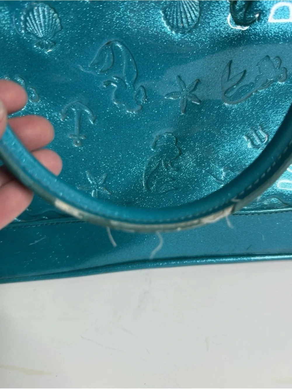 Vtg Loungefly The Little Mermaid Teal bag Used Disney Rare